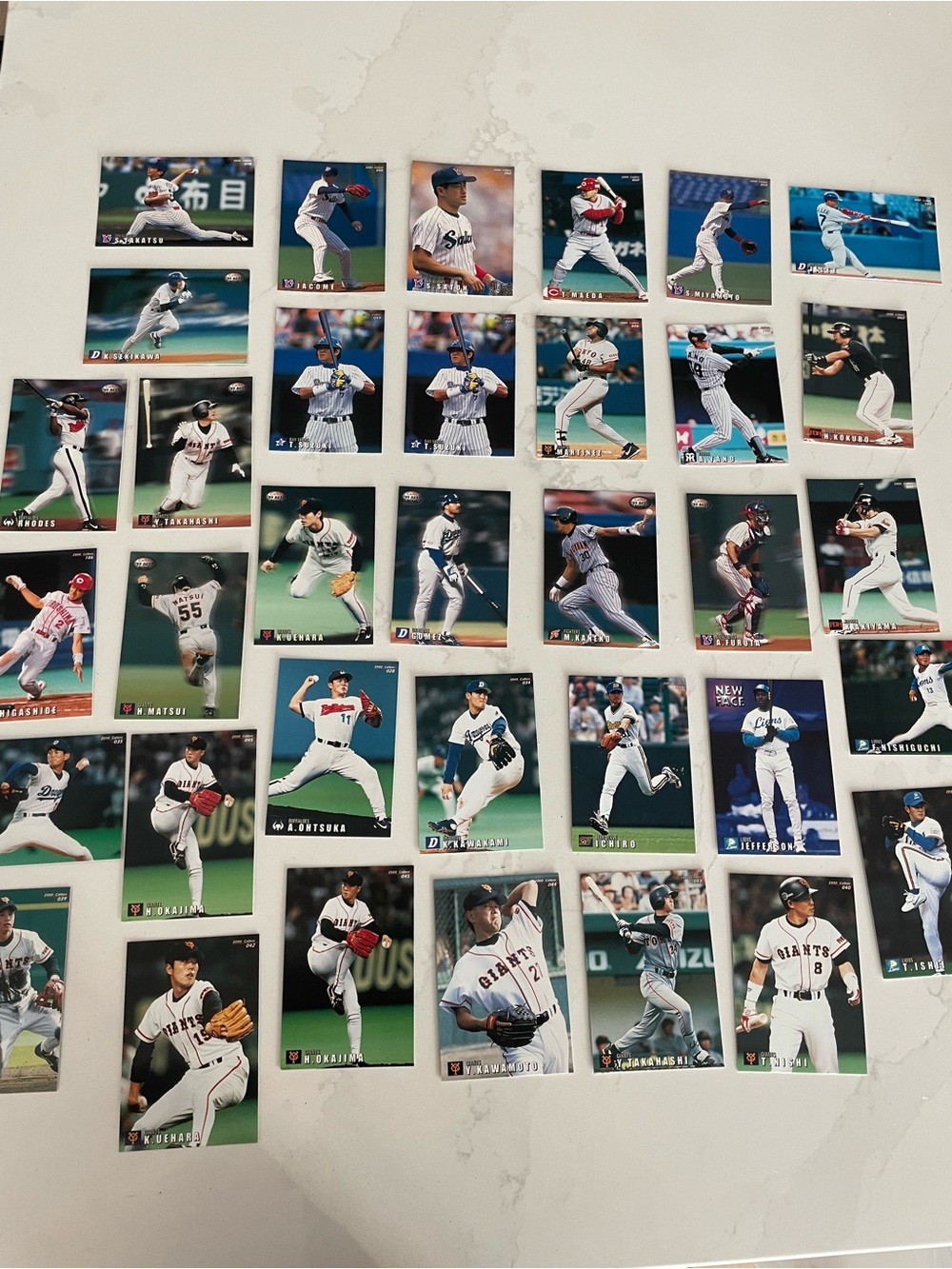 Lot of 35 Japanese Baseball Cards 2000 Calbee Japan